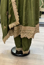 Load image into Gallery viewer, Olive Green Short Anarkali
