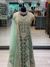 Load image into Gallery viewer, Turquoise Green Jacket Anarkali