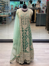 Load image into Gallery viewer, Turquoise Green Jacket Anarkali