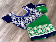 Load image into Gallery viewer, Royal Blue + Red Saree