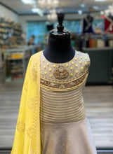 Load image into Gallery viewer, Grey + Yellow Anarkali
