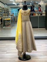 Load image into Gallery viewer, Grey + Yellow Anarkali
