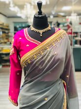 Load image into Gallery viewer, Fuchsia And Grey Saree