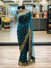 Load image into Gallery viewer, Vibrant Green Saree
