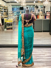Load image into Gallery viewer, Velvet + Net Saree
