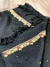 Load image into Gallery viewer, Embroidered Black Shawl