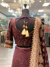 Load image into Gallery viewer, Plum Banarsi Lengha