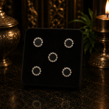 Load image into Gallery viewer, Round Black and Gold Bindis 5-Pack
