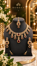 Load image into Gallery viewer, Maroon Polki Set
