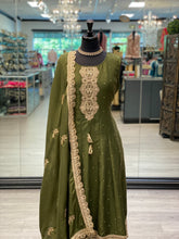 Load image into Gallery viewer, Olive Green Short Anarkali

