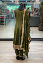 Load image into Gallery viewer, Olive Green Short Anarkali
