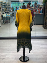 Load image into Gallery viewer, Mustard - Green Bandhani Kaftan
