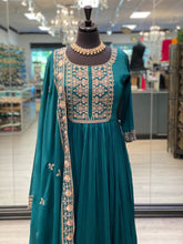 Load image into Gallery viewer, Teal Green Casual Anarkali
