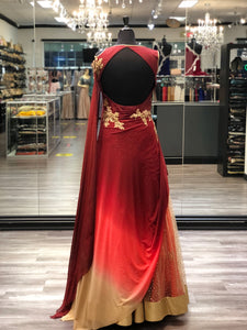 Unique Burgundy Gown
